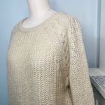 Urban Outfitters  BDG Mohair Cable Knit Crewneck Sweater Tan Beige Size Medium Photo 4