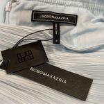 BCBG Maxazria NWT Size 12 Ice Blue Sleeveless Halter Pleated Maxi Dress Evening Photo 2