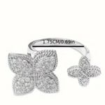 Silver Color Shiny Flower Design Zirconia Ring for Women Daily Wear. Photo 3