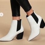 Lulus Lulu’s Cecy White Pointed Toe Ankle Booties 9 Photo 0