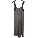 Free People Marley Plaid Wide Leg Gray Jumpsuit Black Straps Boho Size Medium Photo 5
