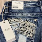 Miss Me  Boot Cut Jeans Mid Rise Size 30 Short Distressed Denim Embellished Photo 11