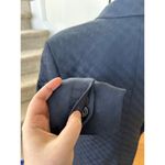 Nike Martine Rose MII Navy Wool Printed Houndstooth Double Breasted Blazer Photo 9