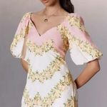 Farm Rio x Anthropologie Cream Banana Floral Linen Romper Balloon Sleeves XL NWT Photo 0