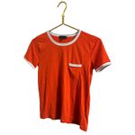 J.Crew Orange Contrast Slub Cotton Ringer Pocket Tee Size XS Top Casual T-Shirt Photo 1