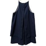 STAUD ‎ Mateo Navy / White Trim Linen Romper Lined Size Medium Photo 3