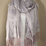Bindya Pale Pink Gray Paisley Scarf w Fringe Pink Photo 0