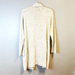 Eileen Fisher  Cardigan Ecru Organic Cotton Speckle High Collar Knit Sz L EUC Photo 5