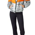 Central Park West Wesley Colorblock Snake Print Puffer Coat Pattern Jacket sz L Photo 1