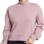 90 Degrees by Reflex 90 Degree Mock Neck Cropped Pullover Sweatshirt In Rose Gold Size L Photo 0