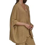 Donna Karan NWT Women’s Size XL Gold Metallic Open Front Sweater Cardigan Photo 2