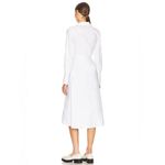 L'Academie Musea Belted Poplin Midi Dress in White Sz L Photo 2