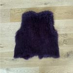 525 America  Luxe - Rabbit Fur Sleeveless Vest in Deep Purple Photo 3