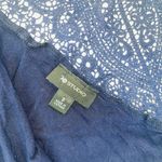 AB Studio  Short Sleeve Cardigan Open Front Handkerchief Hem Navy Women S Photo 4