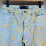 Roberto Cavalli Just Cavalli Floral Vintage Jeans Pants Sz 28 Gold Blue Straight Women’s Photo 2