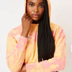 frankie's bikinis Frankie’s Bikinis Sherbet Tie Dye Heart Burl Cropped Hoodie Sweatshirt Medium Photo 0