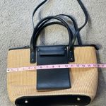 Tan & Black Woven Fabric Shoulder Purse With Side Phone Pocket Photo 8