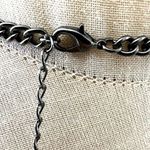 Gunmetal Statement Bib Necklace with Lavender & Crystal Accents Black Photo 7