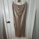 House Of CB  Colette Shimmer Champagne Midi Skirt M Photo 2
