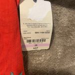 st. john's bay NWT  Tank Top Womens 2X Red Floral Split Neck Tunic Sleeveless Photo 1