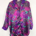 Victoria's Secret Vintage  Gold Label Jewel Tone Satin Sleep Shirt Dress M/L Photo 0