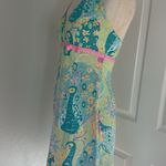Lilly Pulitzer y2k peacock halter dress Photo 2