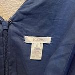 J.Crew  Women’s V Neck Zip Back Cotton Dress Size 10 Navy Blue Photo 6