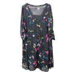 Torrid Black Colorful Floral Chiffon Shirt Dress Size 1X Photo 4