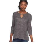 Juicy Couture Charcoal Gray Embellished 3/4 Sleeve Hi-Low Blouse Size Large Photo 1