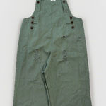 easel  Overalls Womens Size Small Green Wide Leg Boho Distressed Bib Neutral Photo 0