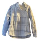 Abercrombie & Fitch 47.  White and Gray/Blue Plaid Sweatshirt Photo 0