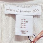 HOUSE OF HARLOW EMBROIDERED SILVER METALLIC SHIMMER THREAD CREAM BOHO BLOUSE TOP White Size M Photo 5