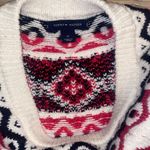 Tommy Hilfiger  wool blend Fair Isle Christmas White and Pink Patterned Sweater Photo 3