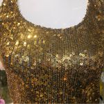 Material Girl  2000s style glamorous rockstar gf gold sequin tank Photo 4