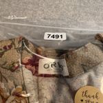 Orvis Vest Womens XL Tan Cotton Linen Romantic Floral Print Pockets Photo 13