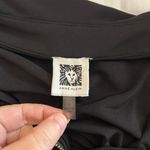 Anne Klein Classic Midi Shirtdress 1/2 Zip Business Women's Size 10 Black Photo 3