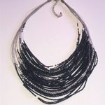 Elegant Black Seed Bead Beaded Boho Multi Strand Statement Necklace Photo 0