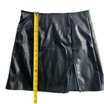 SheIn Faux Vegan Leather Women’s Mini Skirt M / 6 Front Slit Party Going Out Photo 8