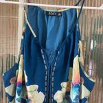 a.n.a   Cute Summer Spaghetti Strap Floral Print Women Blue Hawaiian Top size 3X Photo 1
