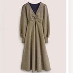 Boden Metallic Gold Shimmer Jersey Midi Dress Size 12 Photo 8