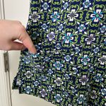 Sb Scrubs EUC women’s green navy floral print v-neck tie back pocket scrub top Photo 2