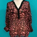 Kut From The Kloth  Leopard Popover Blouse in size large Photo 0