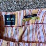 Maeve Striped Linen Wide Leg Cropped Pants Photo 4