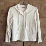 L.L. Bean Women's White Button Up Hoodie Jacket Size XS Cottage Photo 0