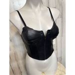 No Boundaries Faux leather black corset crop top Photo 3