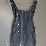 Blue and White Striped Romper with Shoulder Straps Photo 0