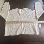 Lucky Brand  Women's Size XL Open Knit Fisherman Cable Pullover Ivory Sweater $99 Photo 2