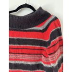 Rafaella NWT Angora Lambs Wool Red Black Striped Cowl Neck Sweater Women’s Small Photo 2