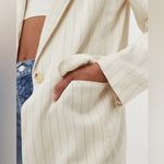 Free People  Crosby Pinstripe Menswear Blazer- Cream- Medium Photo 5