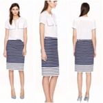 J.Crew Striped Nautical A Lined Knee Length Pencil Skirt Back Zip 2 Blue White Photo 10